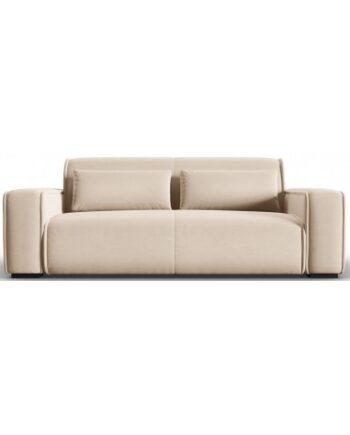 Lina 3-personers Sofa i Lys Beige Velour - Moderne Elegance