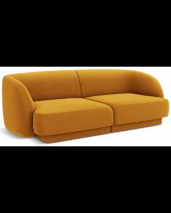 Elegant 2-personers sofa i lys gul velour – moderne stil