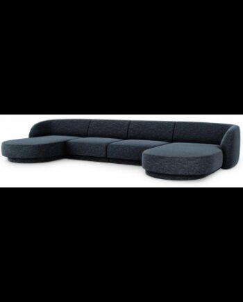 Miley U-sofa i blå chenille – Elegant komfort til stuen