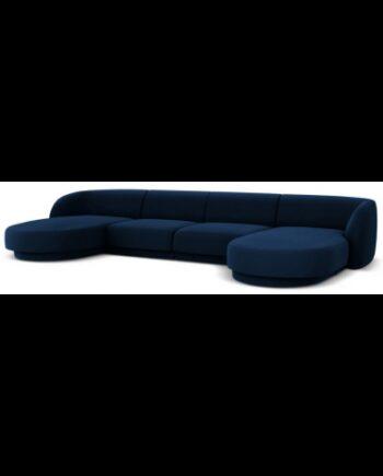 Miley U-sofa i Blå Velour – Elegant Stuekomfort