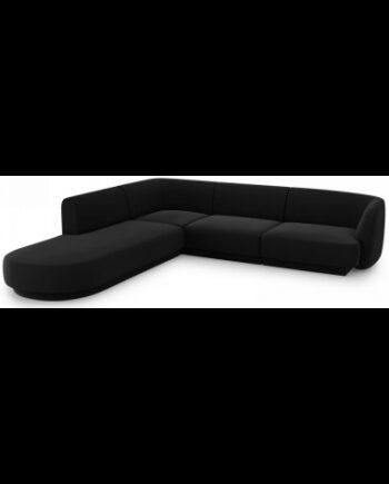 Moderne Sort Velour Chaiselong Sofa – Elegance og Komfort