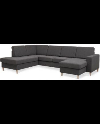 Elegant Antracit U-sofa med Træben – Fantastisk Tilbud!