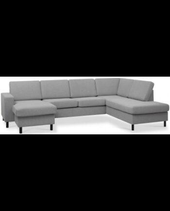 Elegant U-sofa i sort og grå – Komfort til hjemmet!