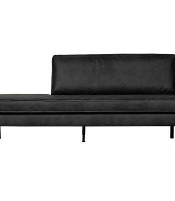 Elegant Sort Rodeo Daybed Sofa i Vintage Læder