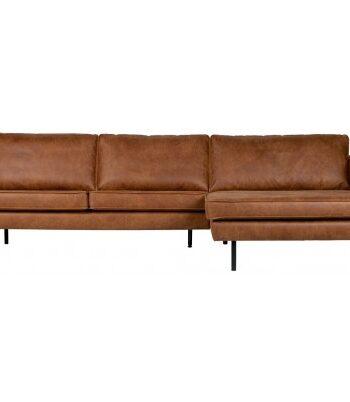 Eksklusiv Rodeo Sofa med Chaiselong i Cognac Læder!