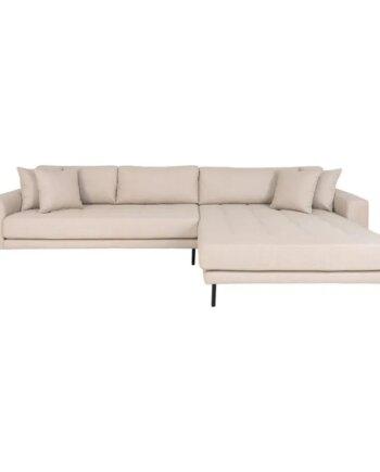 Elegant Beige Højrevendt Sofa med Puder til Stuen