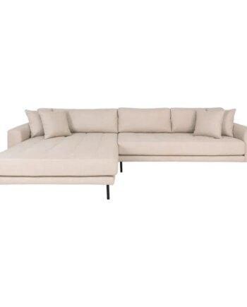 Elegant venstrevendt sofa i beige med 4 puder – Stilfuld komfort