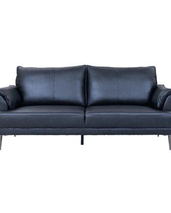 Elegant sort lædersofa til 2 personer - luksus til hjemmet