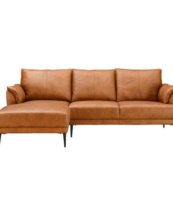 Elegant Sort Soul Sofa med Venstre Chaiselong i Læder