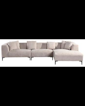 Torino Højrevendt Chaiselong Sofa - Sølvgrå Elegance