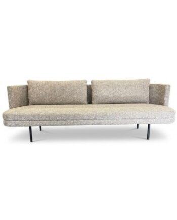 Zilt 4-personers sofa i sort metal og gråbrun tekstil