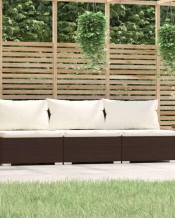 Brun polyrattan 3-personers sofa - Fantastisk tilbud!
