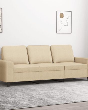 3-Personers Cremefarvet Sofa – Elegant og Komfortabel