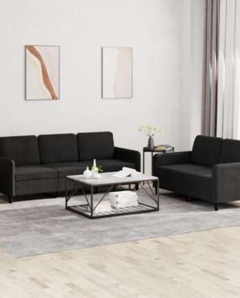 Elegant Sort Velour Sofa – Komfortabel Daybed til Hjemmet