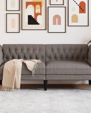 3-personers Chesterfield Sofa i Gråbrun - Stilfuld Komfort