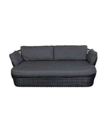Cane-Line Basket Sofa til 2 Pers. – Grafit & Grå Hynde