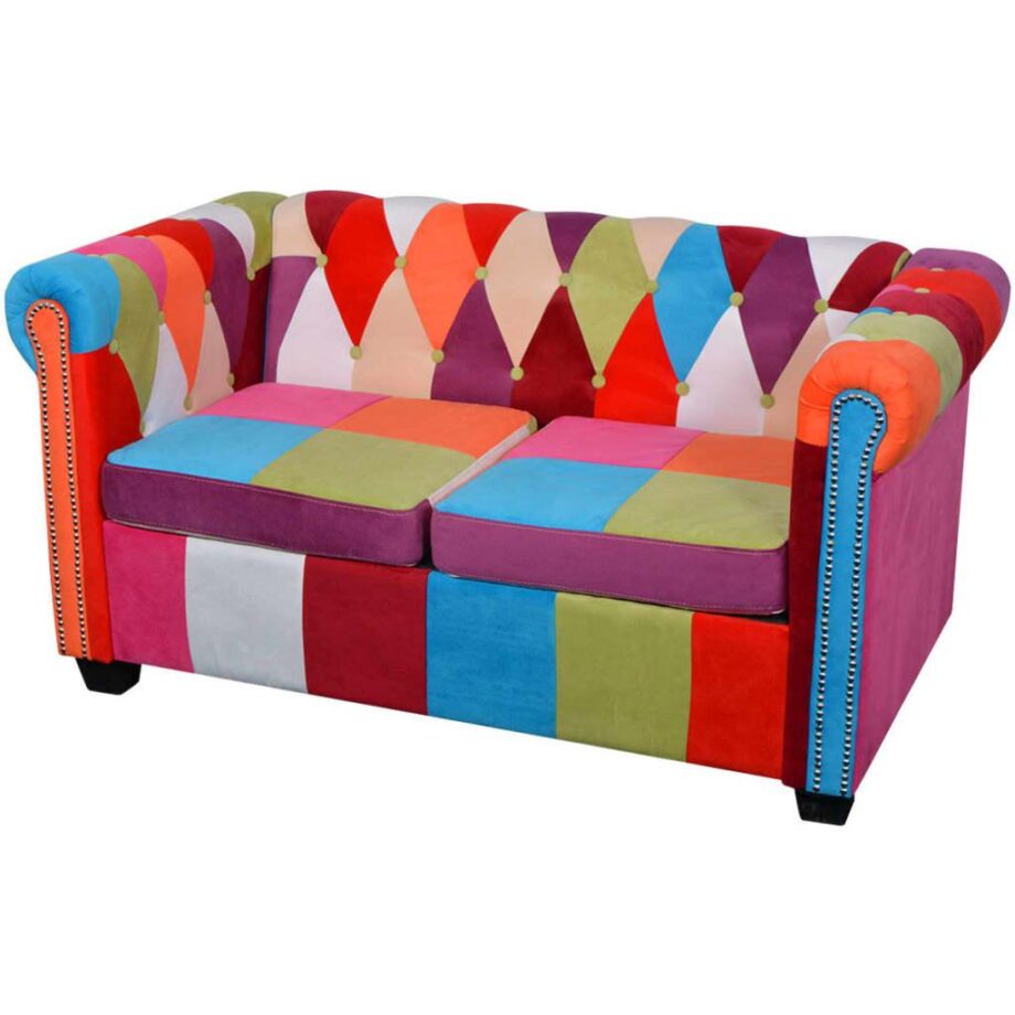Flerfarvet Chesterfield Sofa – Elegant Midtpunkt til Hjemmet!