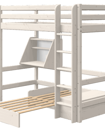 Flexa Højseng 184 med Sofa og Skrivebord - Hvid Elegance
