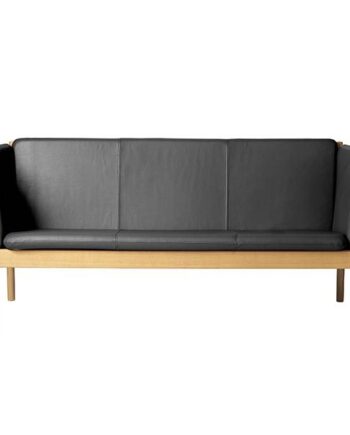 Elegant FDB J149 Sofa i Sort Læder – Tidløs Stil