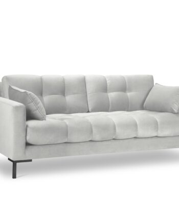 Elegant Sort Fløjl Sofa med Sølv Detaljer - Micadoni Mamaia