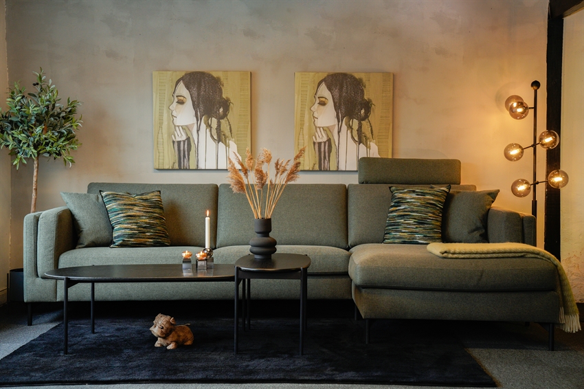 Elegant Grøn Birgitte Modulsofa med Chaiselong - Tilbud!