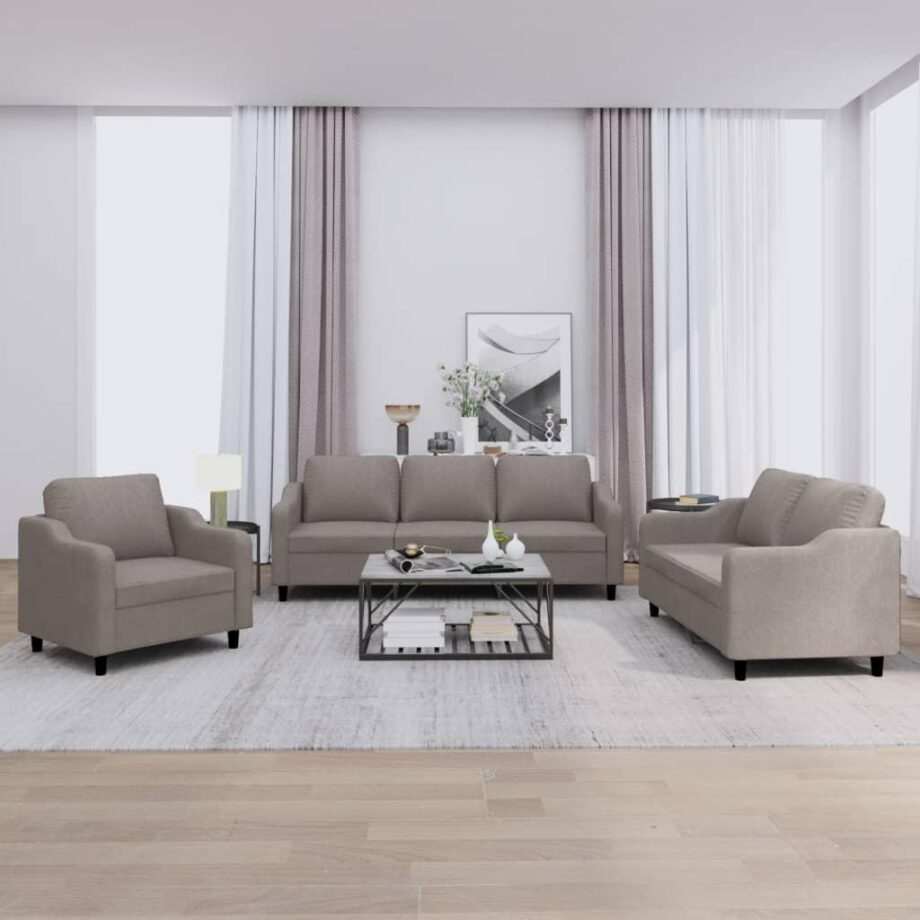 Elegant gråbrun sofa med hynder – ideel til stuen!