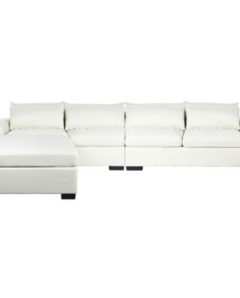 Chaiselong Sofa Beige Flødefarvet Træ Moderne 386 218 - Sofa  - 8424002055530