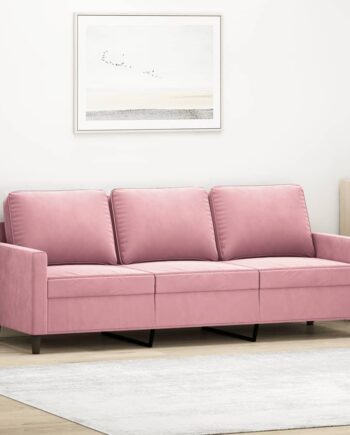 3-Personers Lyserød Fløjl Sofa – Uundgåelig til Dit Hjem!