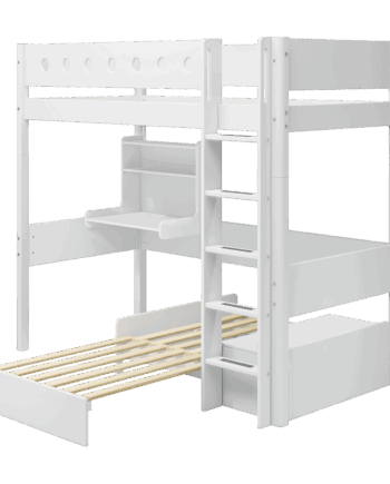 Hvid Flexa Højseng 184 Med Skrivebord Sofa Stige Sengehest 90x200 210 184 109 White - Flexa Sofa  - 5706459180786