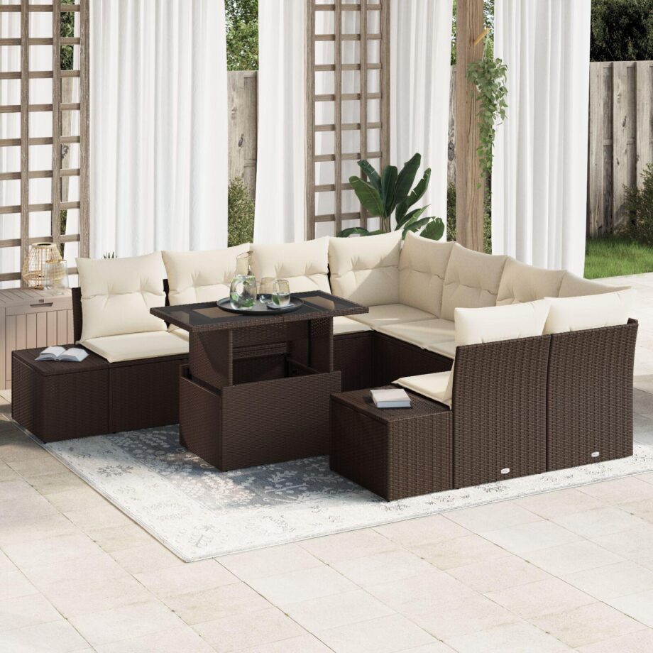 Elegant Rattan Sofa Sæt med Puder – Uovertruffen Tilbud!