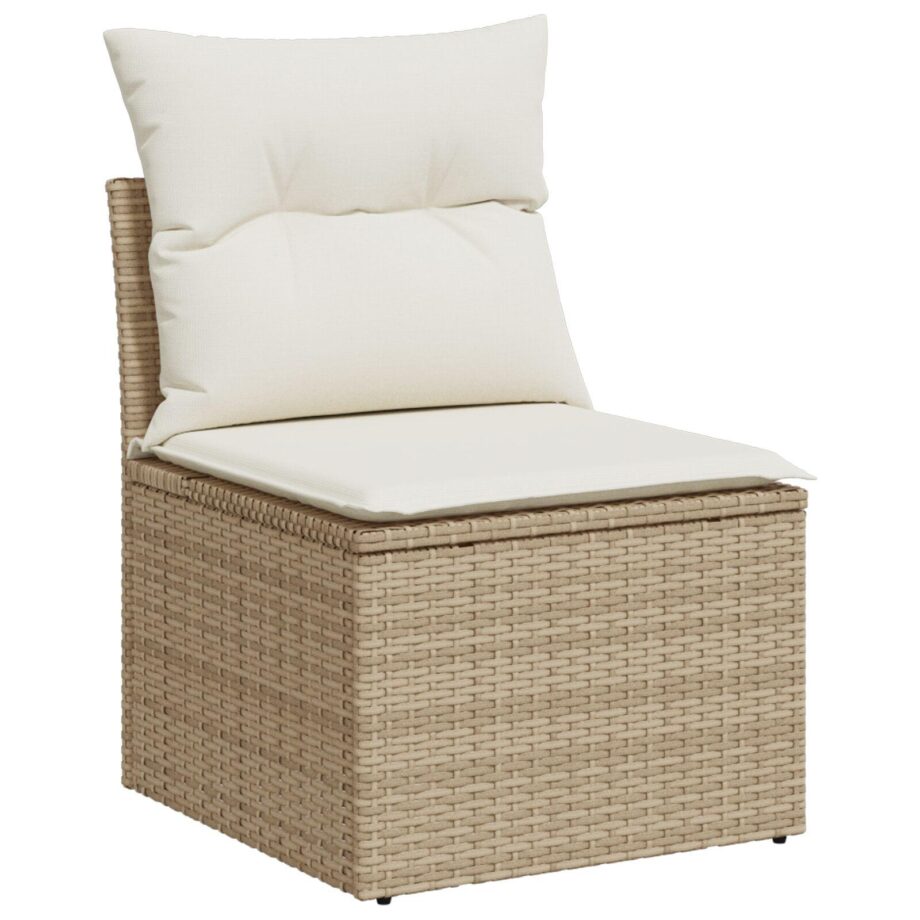Stort Beige Have Sofa Sæt med Puder – Komfort og Elegance