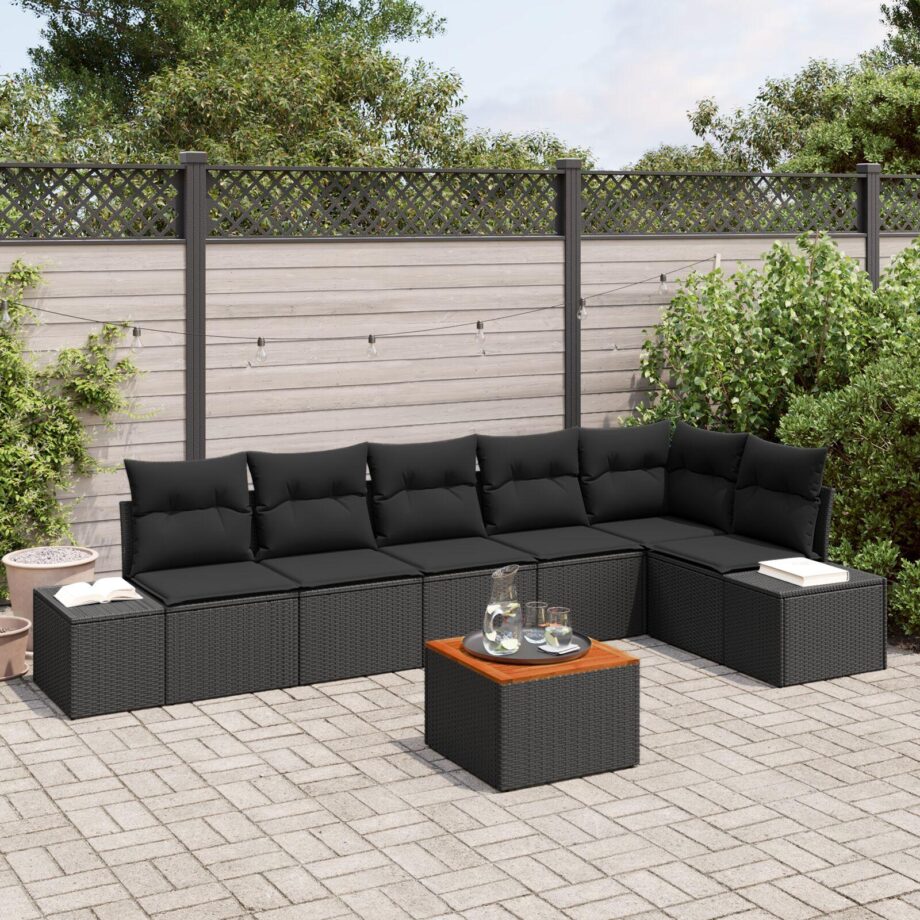 Modulært Sort Sofa Sæt til Haven – Perfekt til Uderum