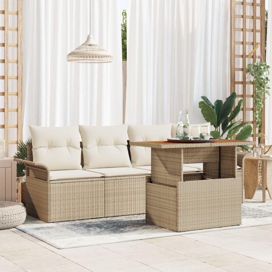 5-delt Beige Have Sofa Sæt med Opbevaring og Puder