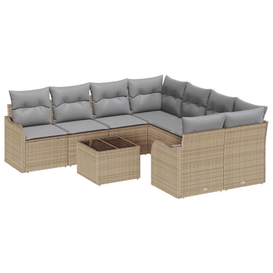 Beige Have Sofa Sæt med Puder – Stilfuld Komfort til Haven