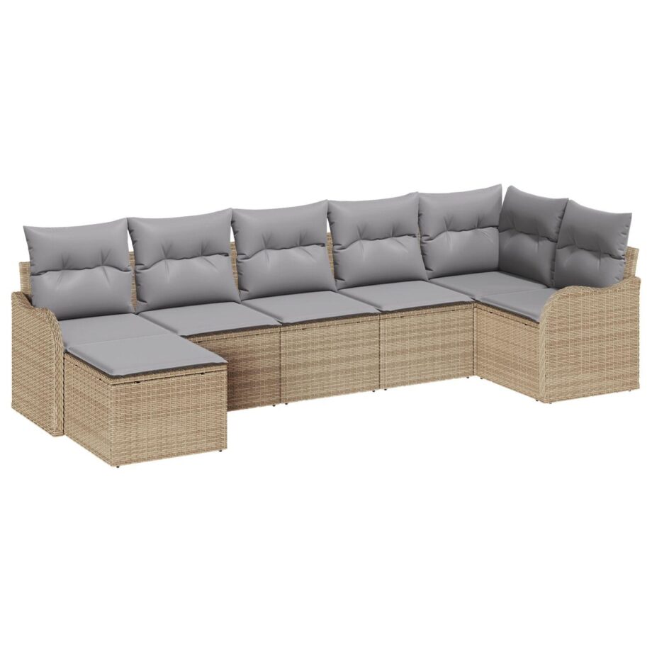 Moderne Beige Have Sofa Sæt med Puder til Udendørs Brug