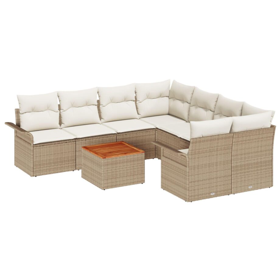 Modulært Have Sofa Sæt med Puder – Beige Rattan Tilbud!