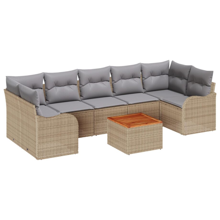 Modulært Have Sofa Sæt i Beige Poly Rattan – Stilfuld Komfort