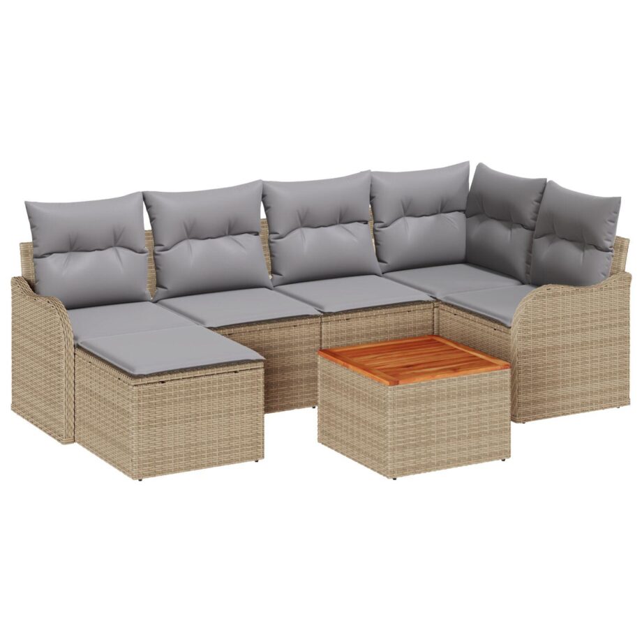 Moderne 8 Delers Beige Have Sofa Sæt med Puder