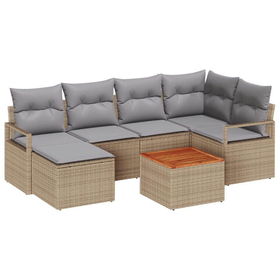 Elegant Beige Sofa Sæt til Haven med Puder - Komfortabel Stil