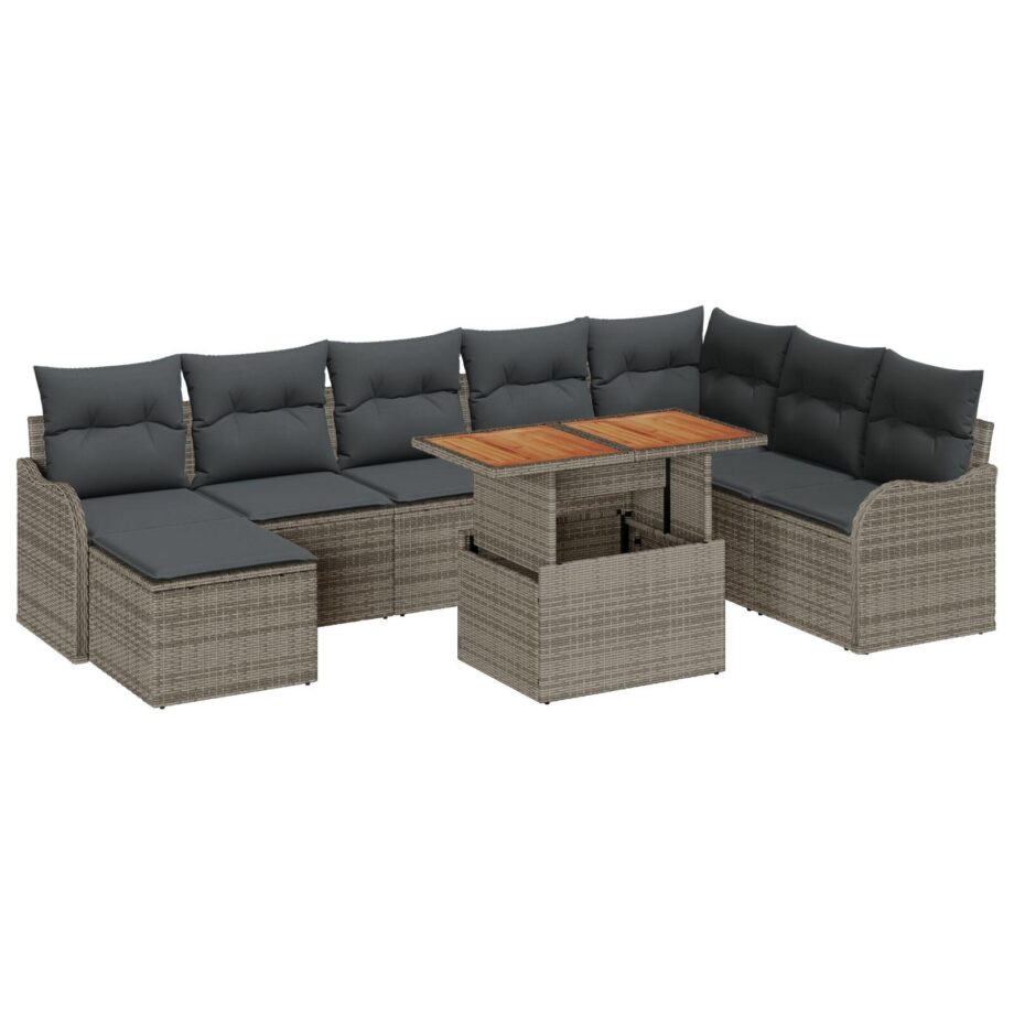 Elegant Rattan Sofa Sæt til Haven – 5 Personer med Puder