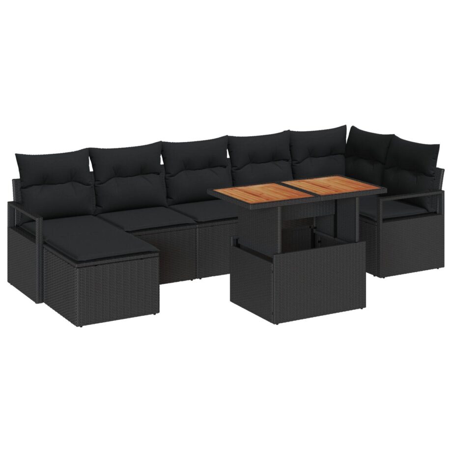Moderne Sort Have Sofa Sæt til 4 – Stilfuld Udeplads