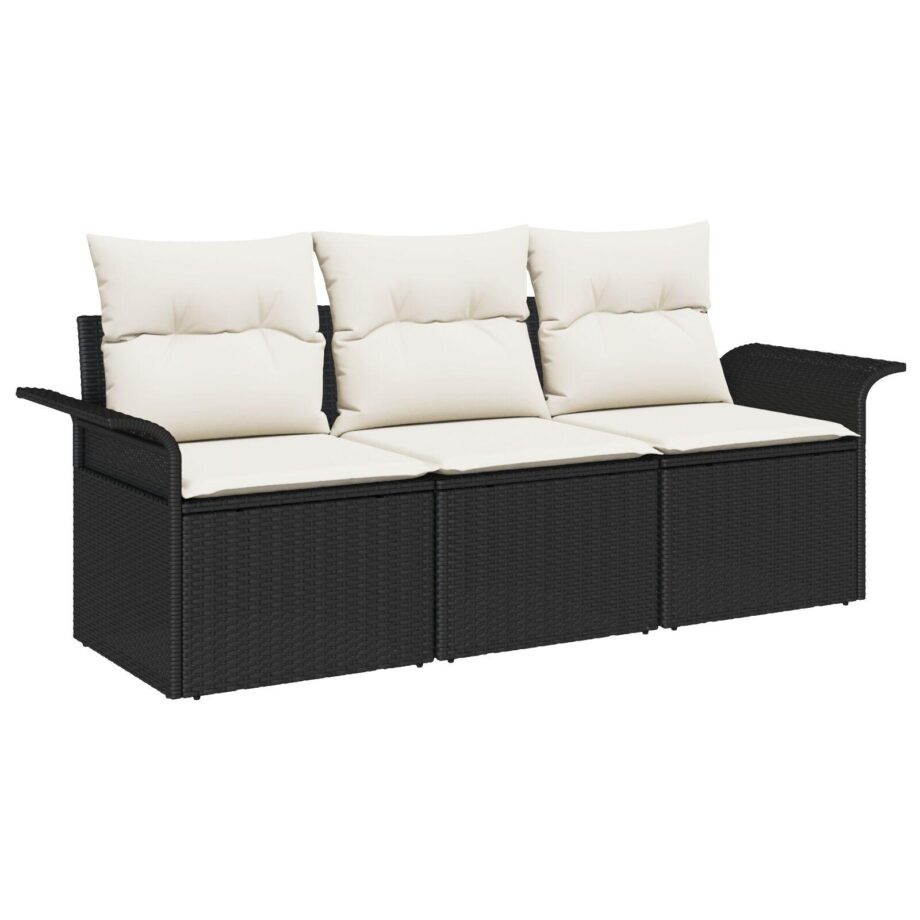 Moderne Sort Have Sofa Sæt med Opbevaring og Puder