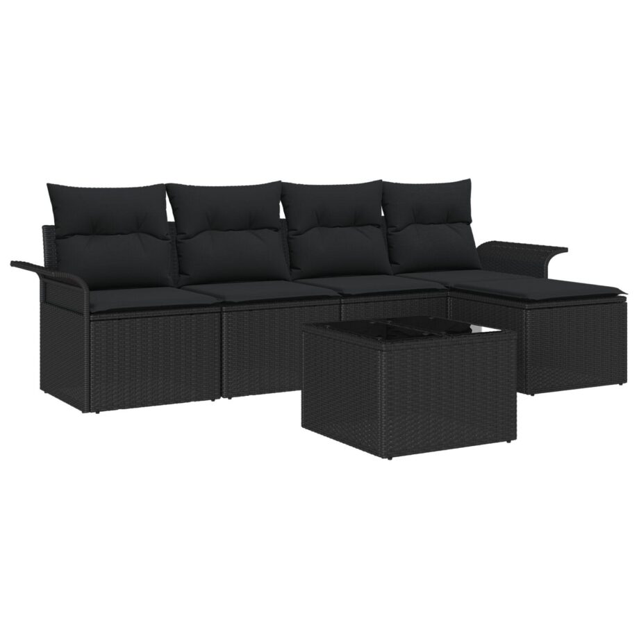 Moderne Sort Have Sofa Sæt med Opbevaring og Puder