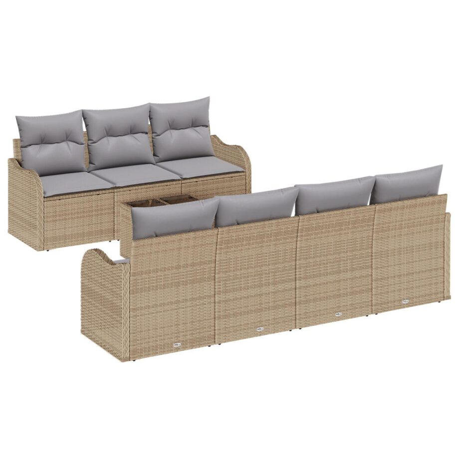 Modulært Beige Sofa Sæt til Udeliv med Puder