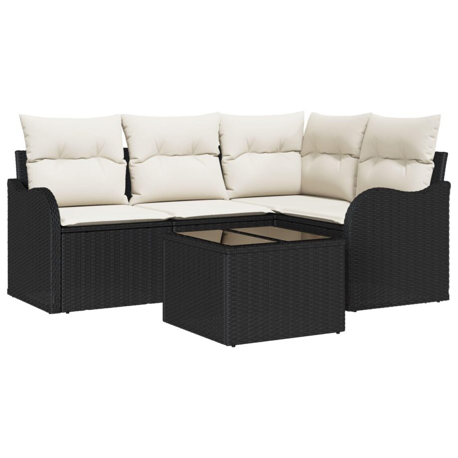 Elegant Sort Udendørs Sofa Sæt – Ideelt til Sommerhygge