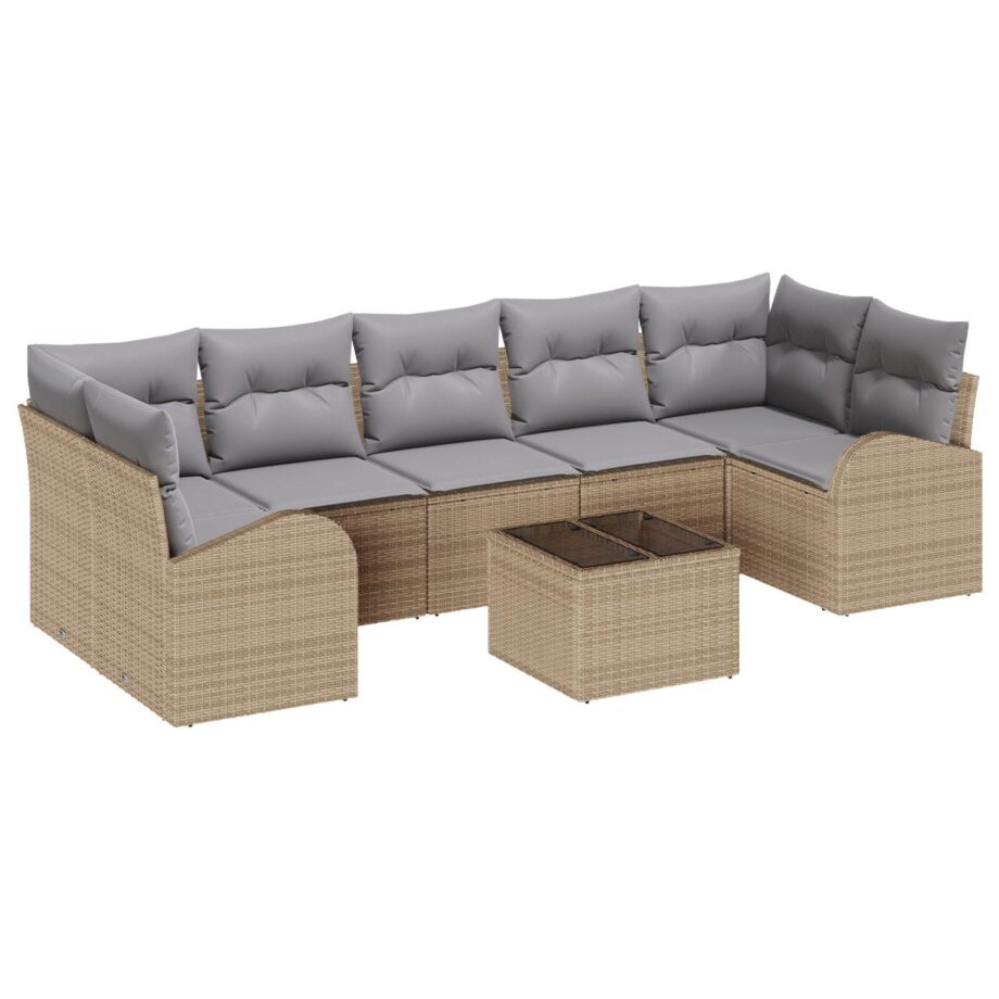 Moderne Beige Have Sofa Sæt med Opbevaring og Puder