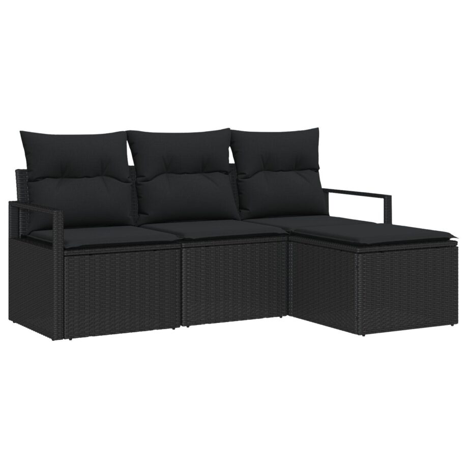 Moderne Sort Have Sofa Sæt med Opbevaring og Puder