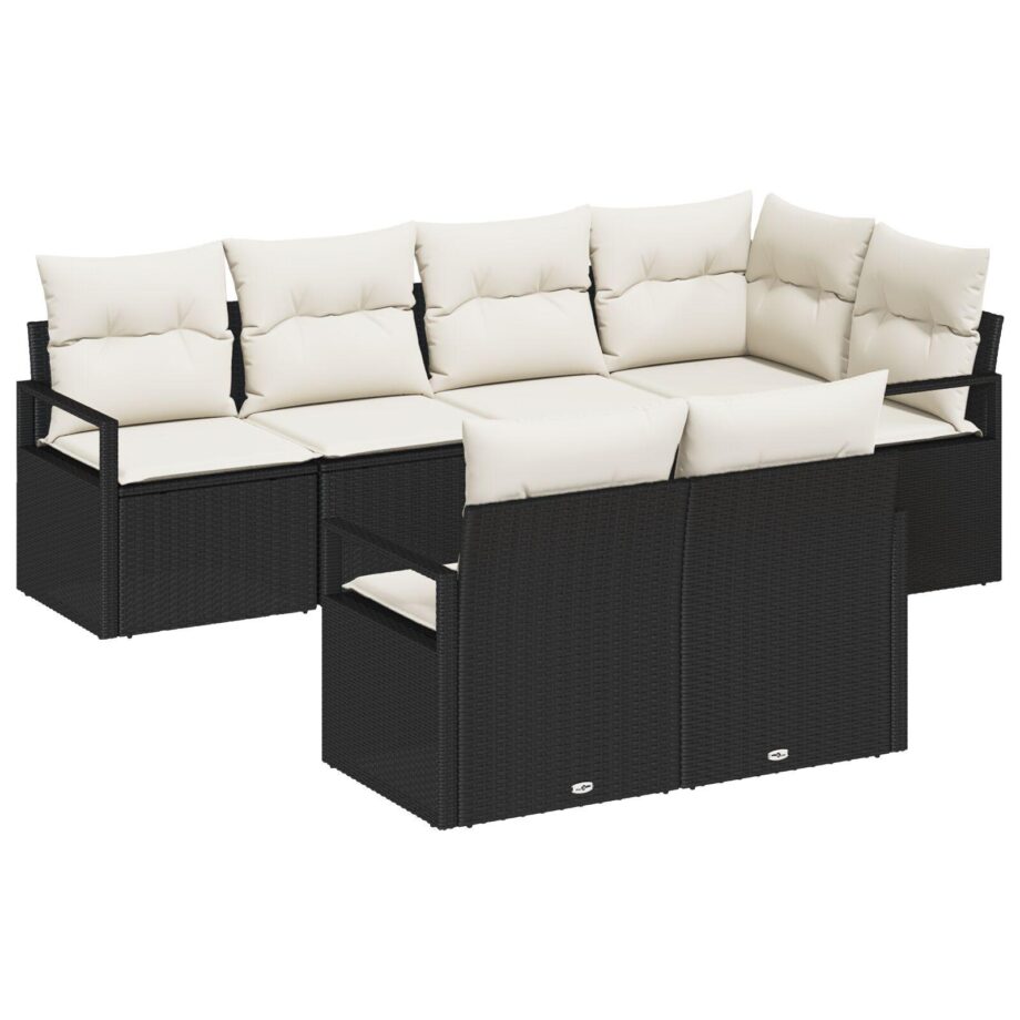 Moderne Sort Have Sofa Sæt med Opbevaring og Hynder