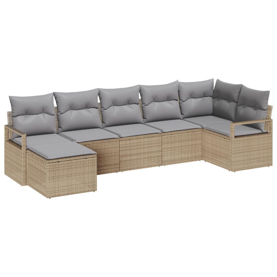 Moderne Beige Have Sofa Sæt med Opbevaring og Hynder