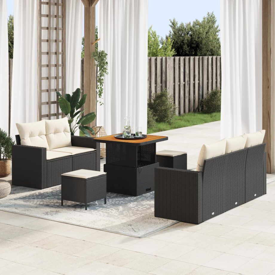 Elegant Udendørs Sofa Sæt i Sort – Stil og Komfort